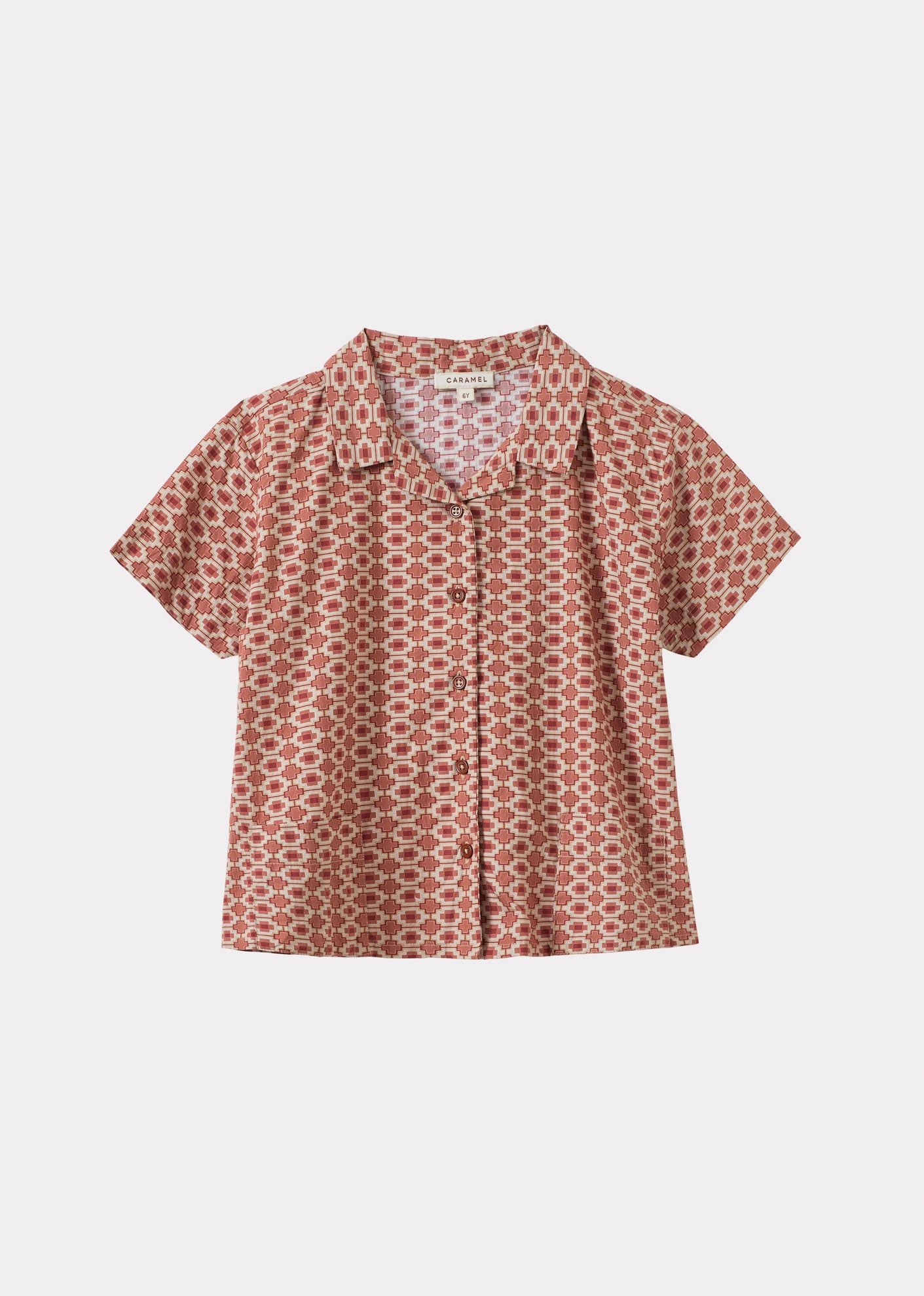 BAMBOO CHILDREN'S COTTON SHIRT - KALEIDOSCOPE PRINT