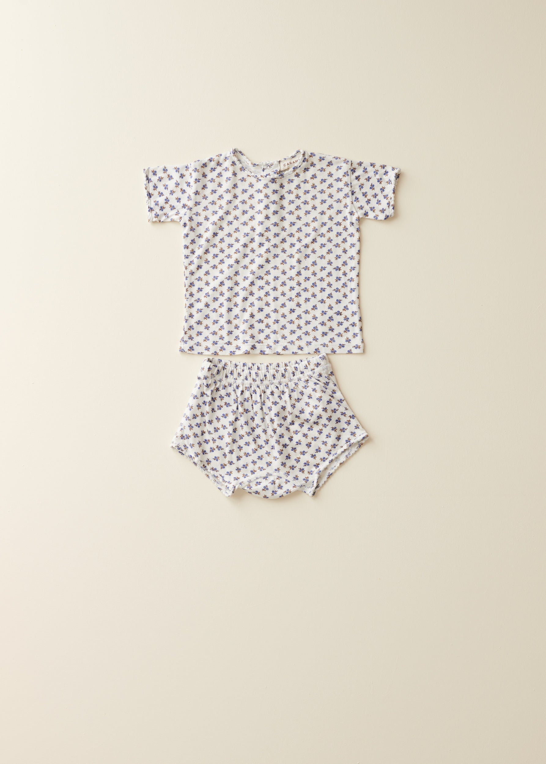 AHIPA BABY T-SHIRT - ECRU DISTY PRINT
