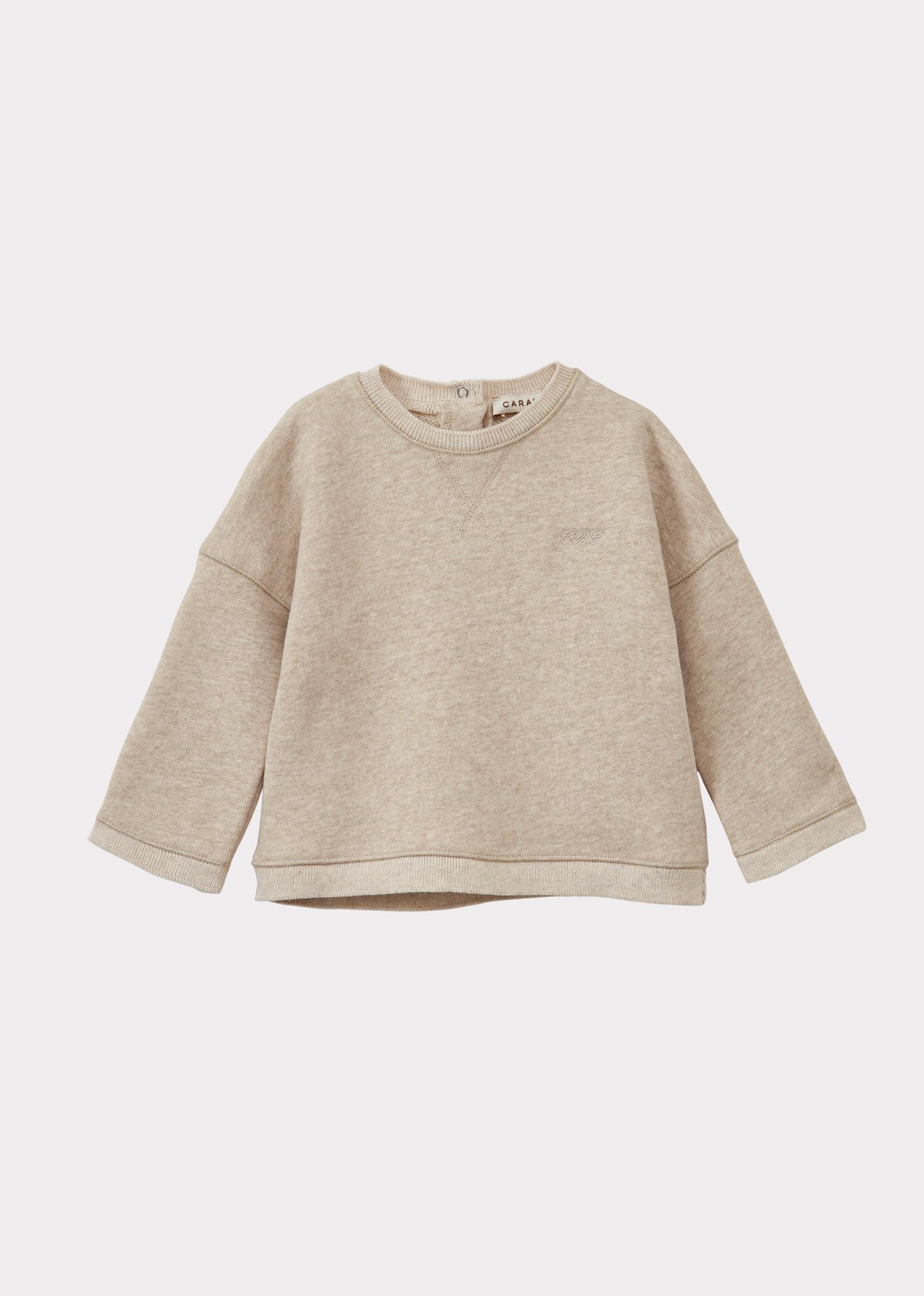 SILAS BABY COTTON LONG-SLEEVED T-SHIRT - STONE