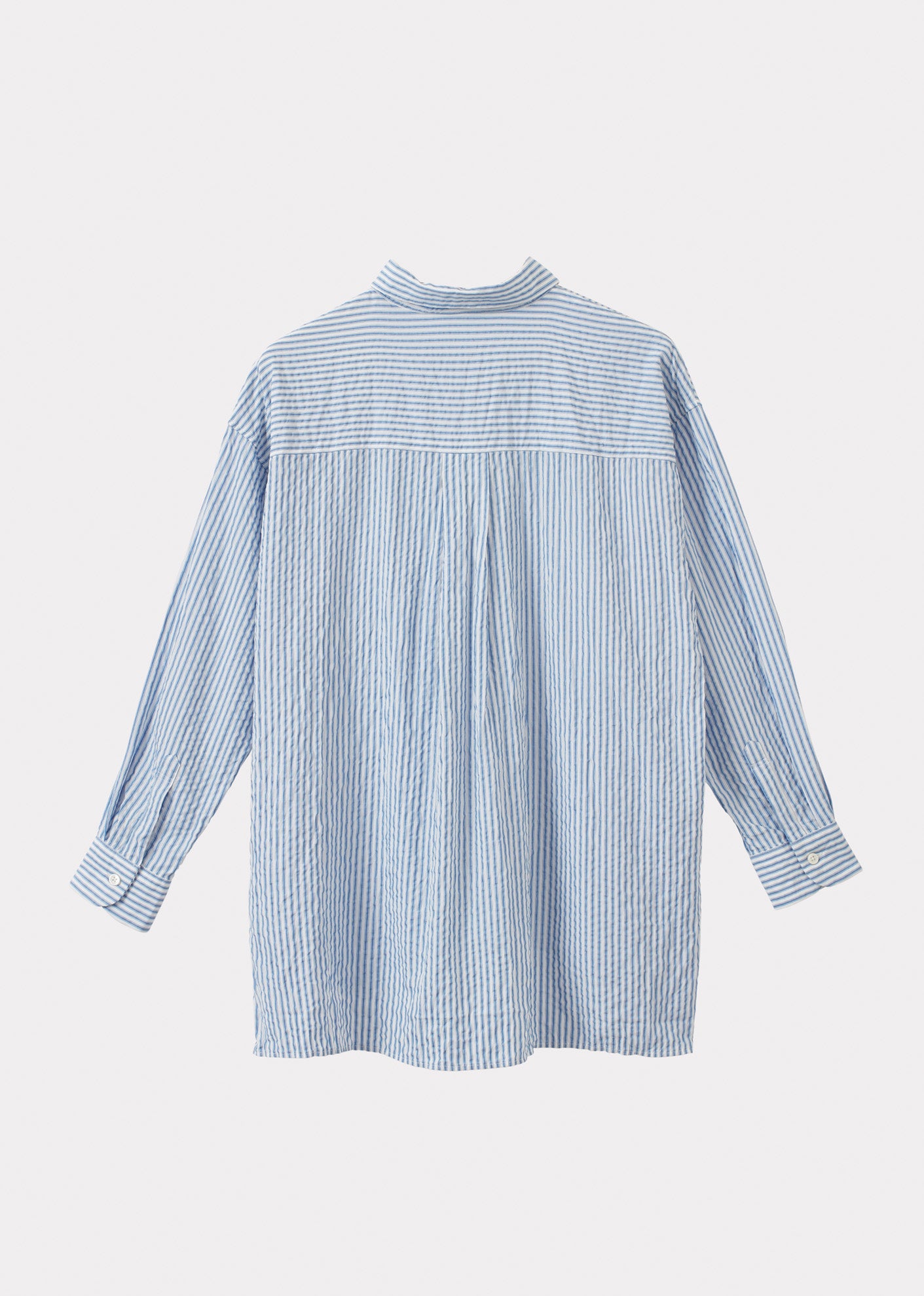 WOMAN A-LINE SHIRT - NAVY BLUE STRIPE