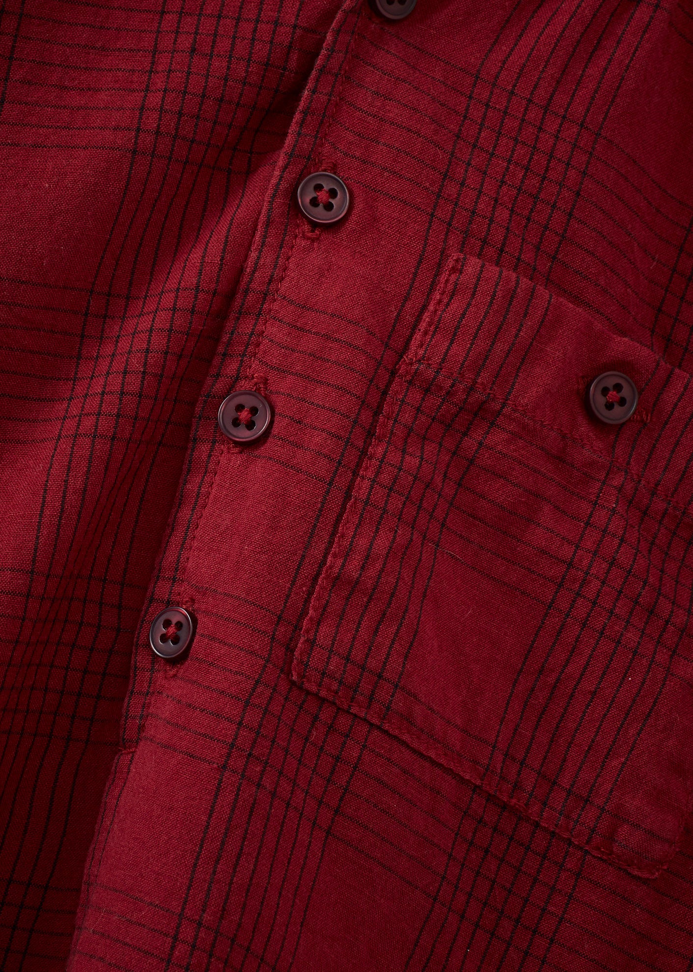 ADONIS CHILDREN'S COTTON SHIRT - RED / BLACK CHECK - detail