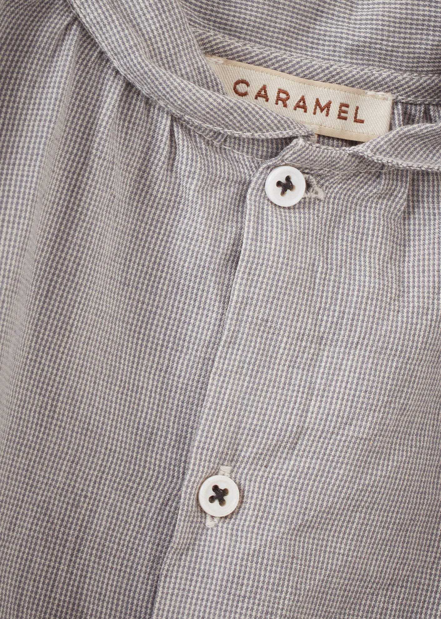 ALOE BABY SHIRT - GREY MICRO-CHECK - DETAIL