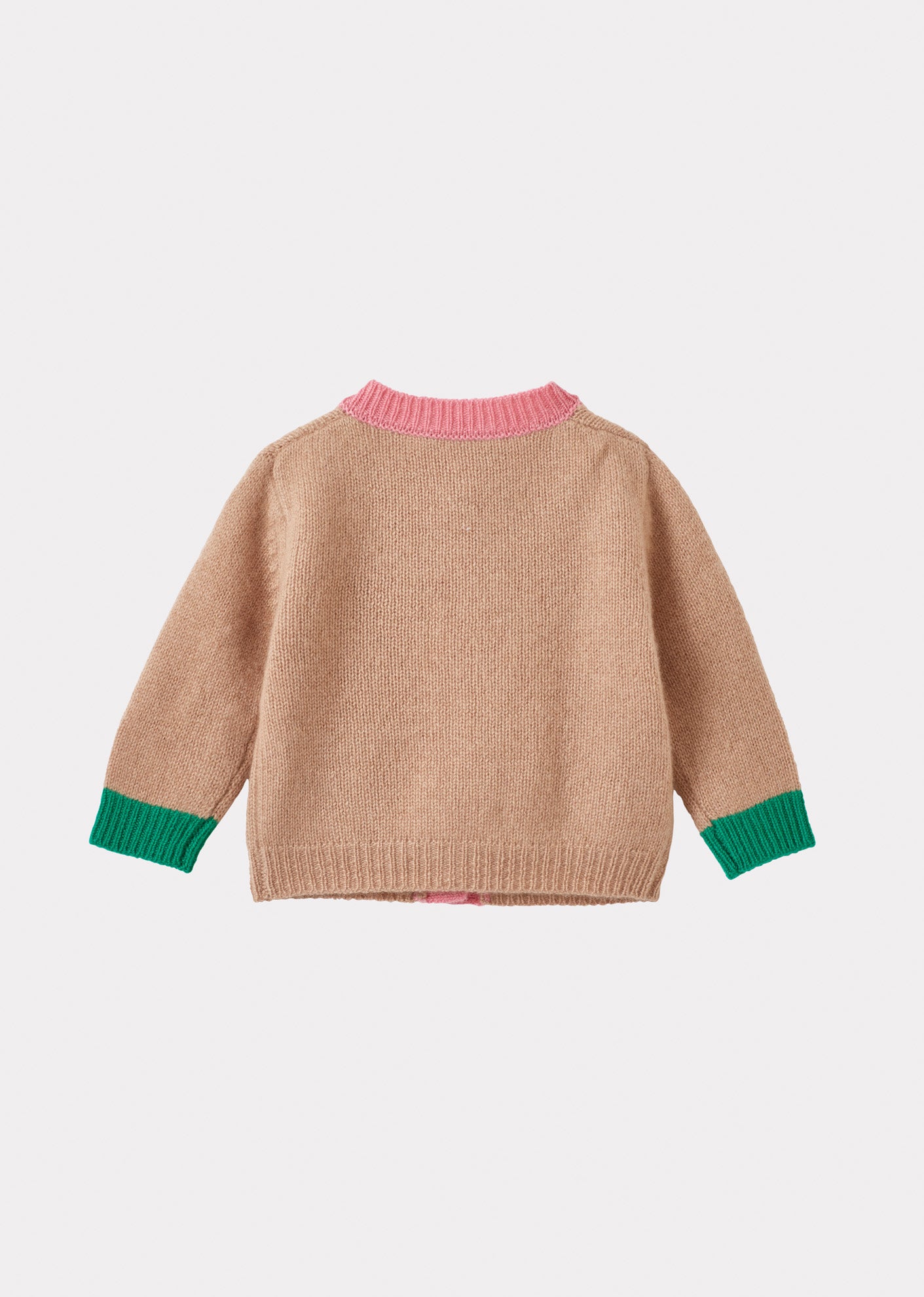 ANISE BABY CARDIGAN - CAMEL/PINK