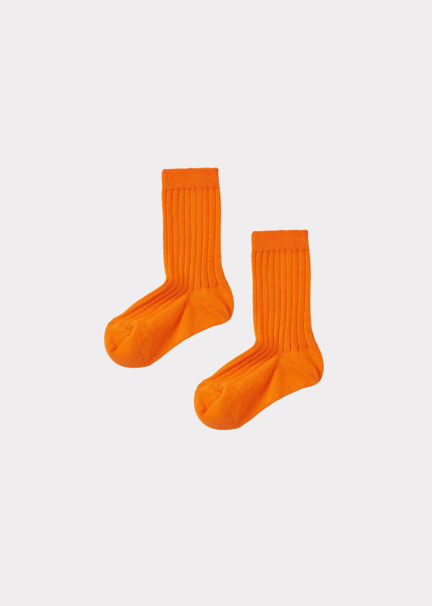CHILDREN'S RIB COTTON ANKLE SOCKS - NARANJA