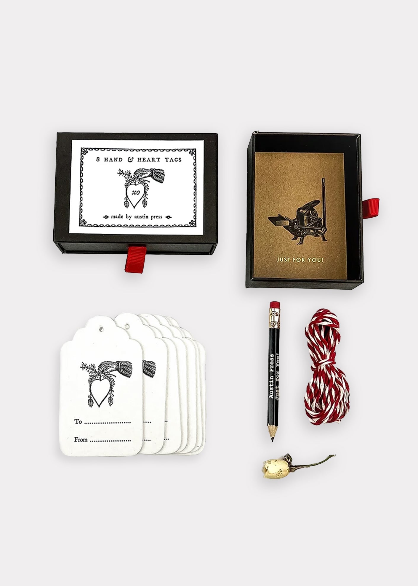 AUSTIN PRESS GIFT TAGS (SET OF 8) - HAND & HEART