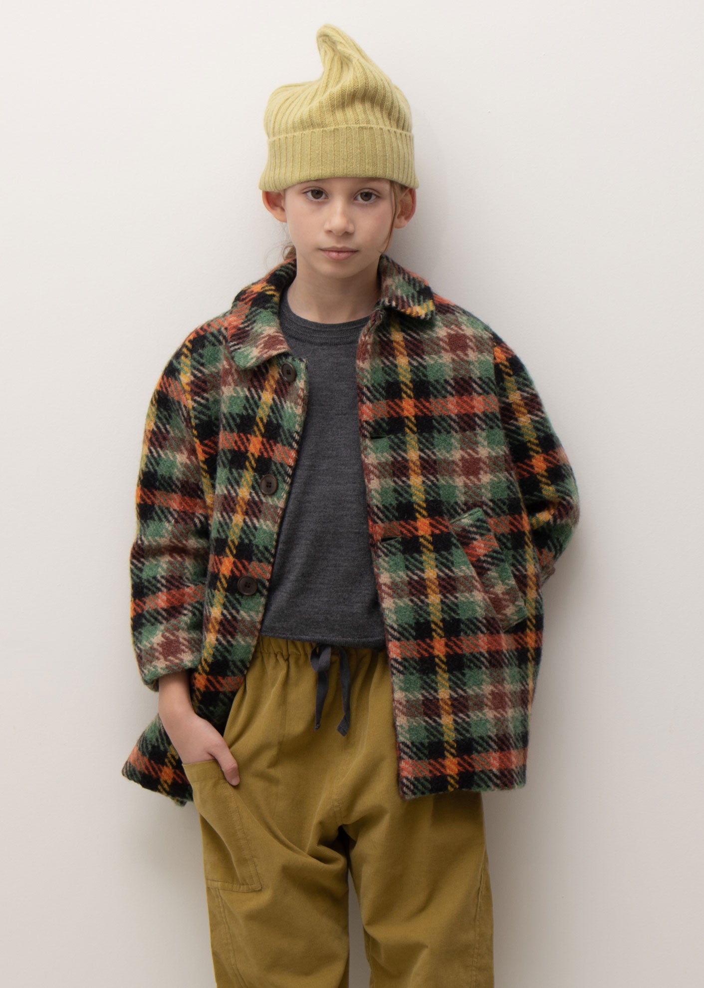 EVEREST KIDS COAT - ORANGE CHECK