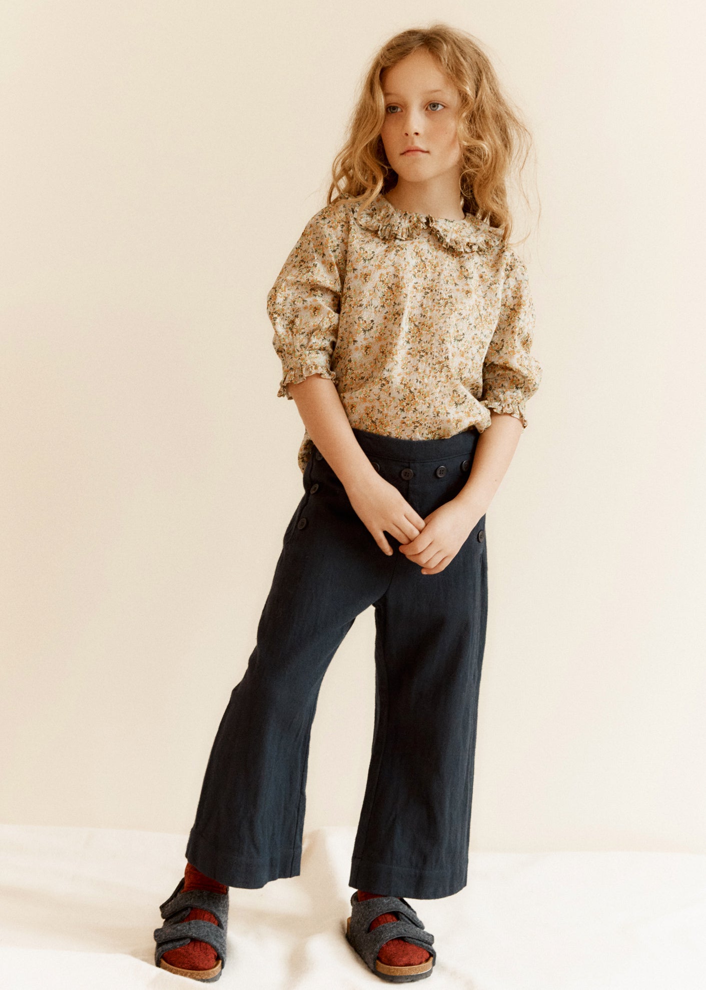 HARPER GIRL'S COTTON BLOUSE - DAISY PRINT