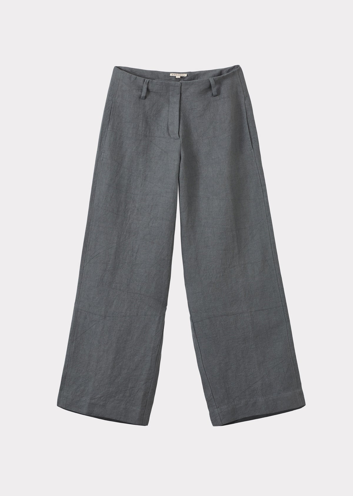 WOMEN'S WIDE LEG LINEN TROUSERS - PETROL