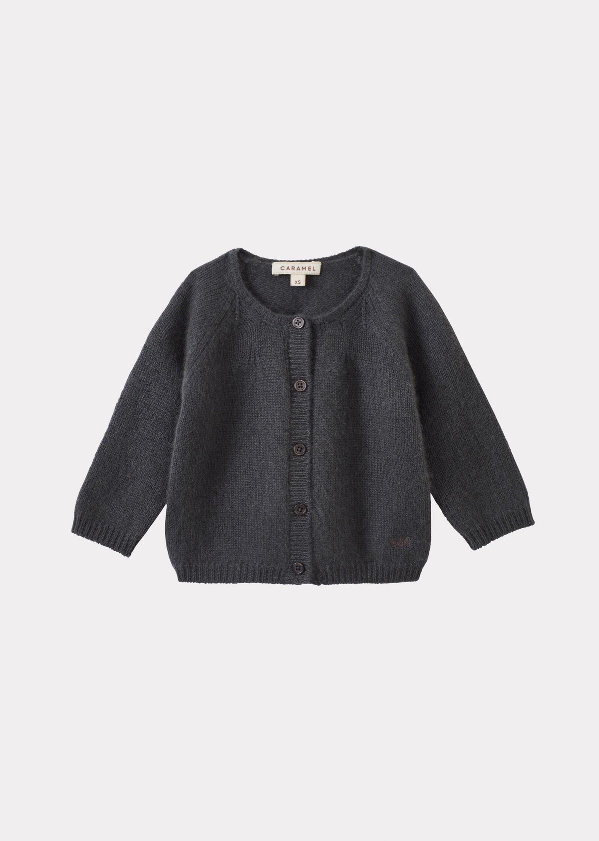 ROSA BABY CASHMERE CARDIGAN - CHARCOAL