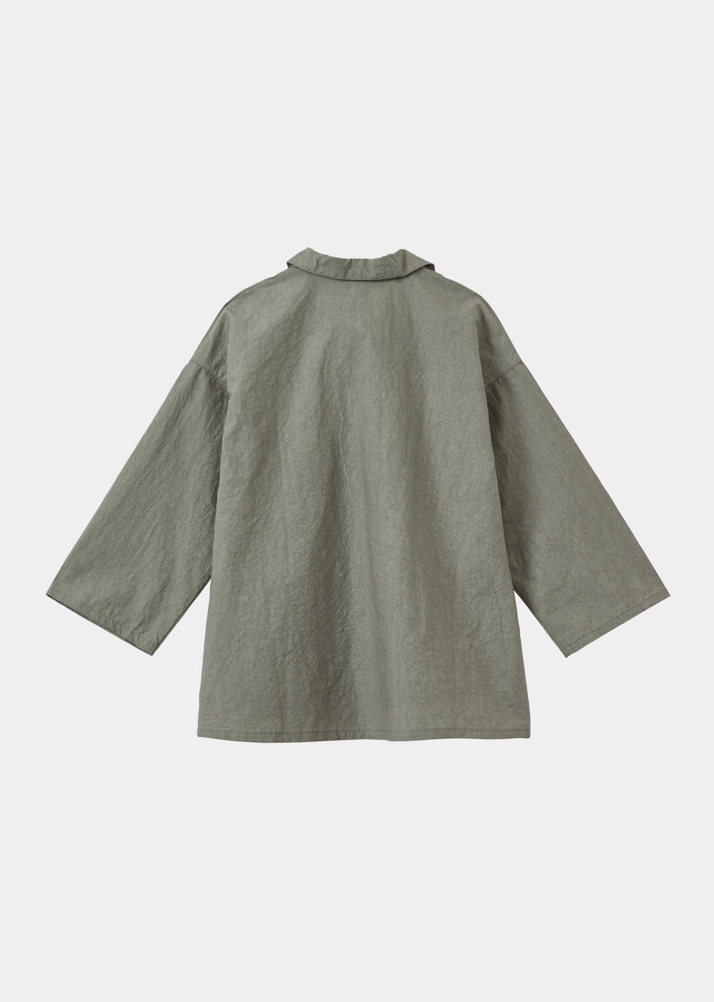 BERGAMOT CHILDREN'S CRUSHED COTTON SHIRT - GREY / GREEN
