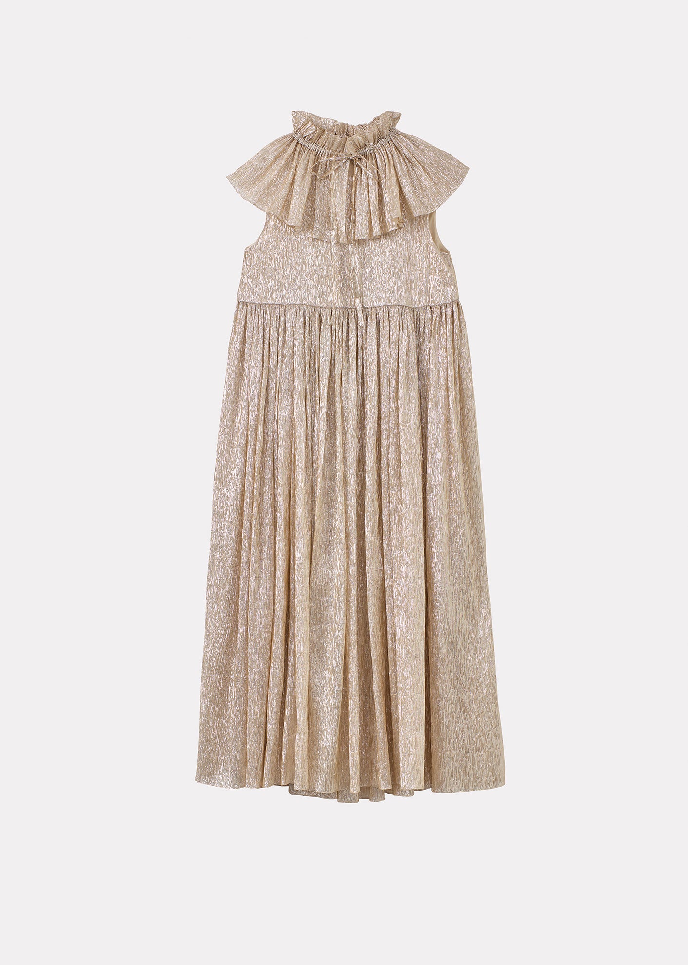 BOLSENA GIRL'S SILK DRESS - CHAMPAGNE