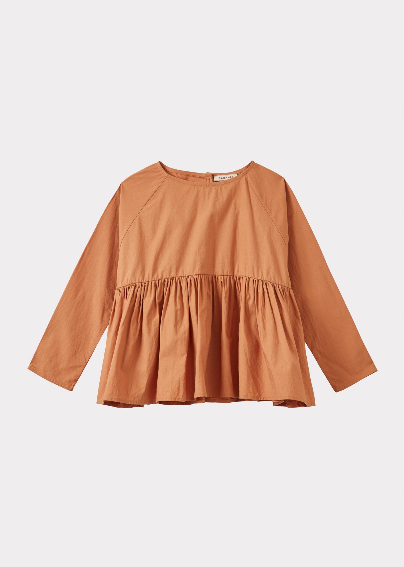 Caramel Luxury Calliope Girl's Cotton Blouse - Orange
