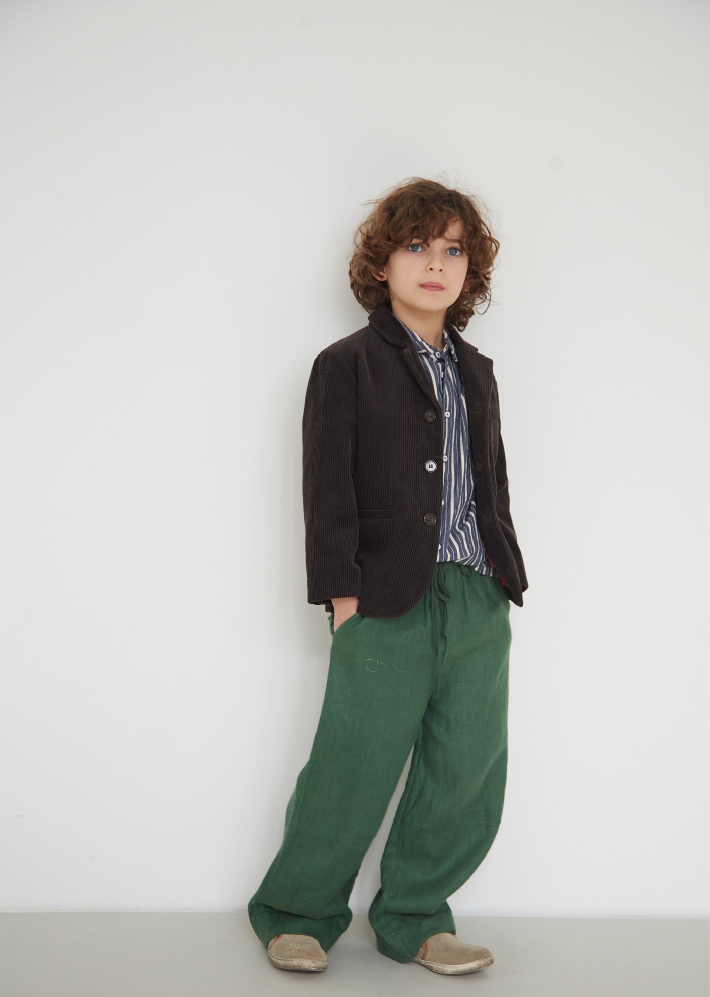 CAPER KIDS TROUSER - EMERALD GREEN 1