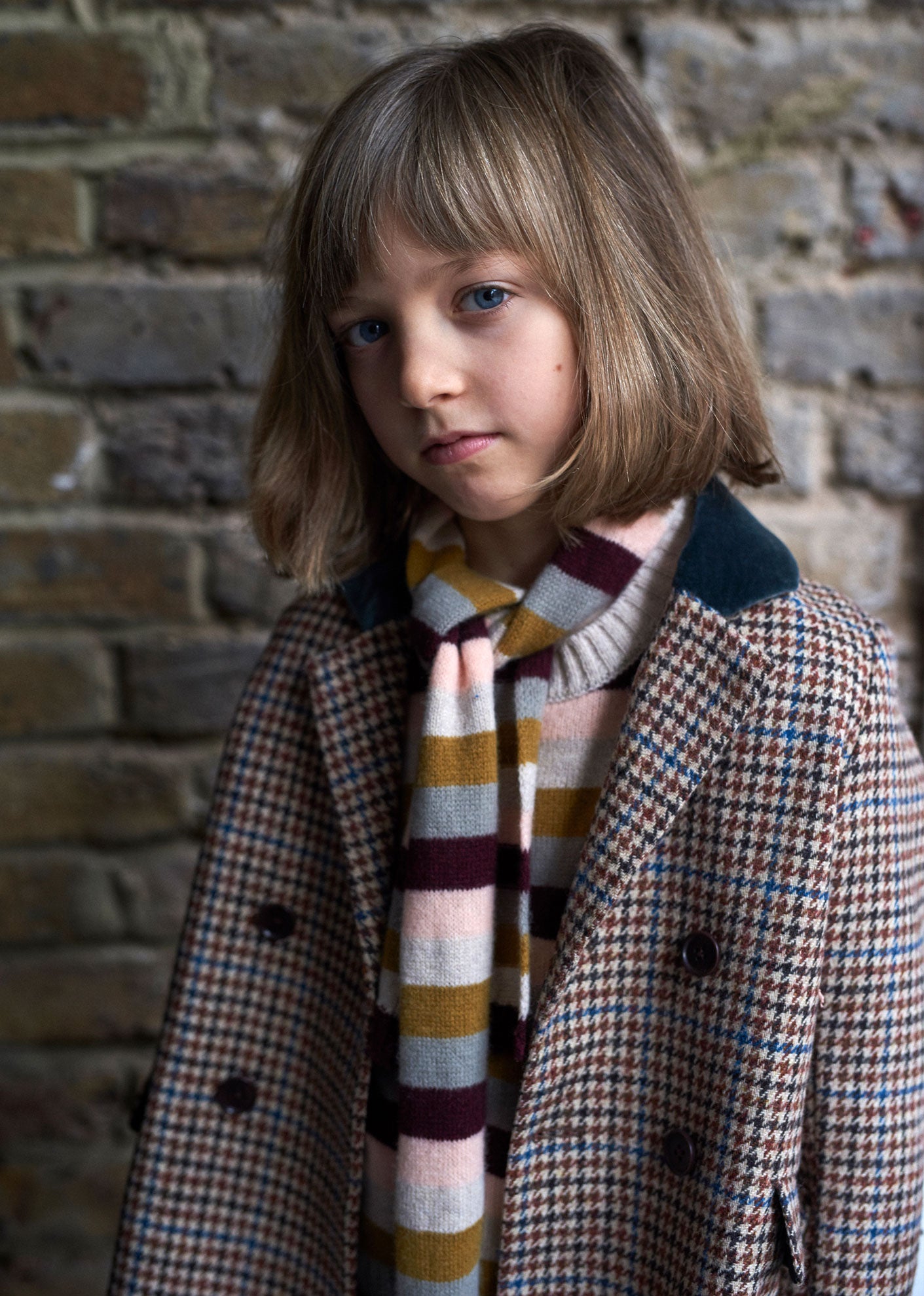 BEAR COAT - BEIGE WOOL CHECK