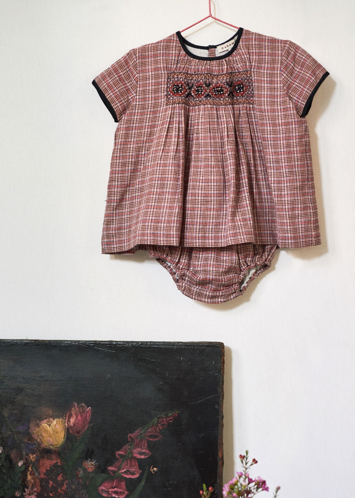 DOVE BABY TUNIC SET - PINK CHECK