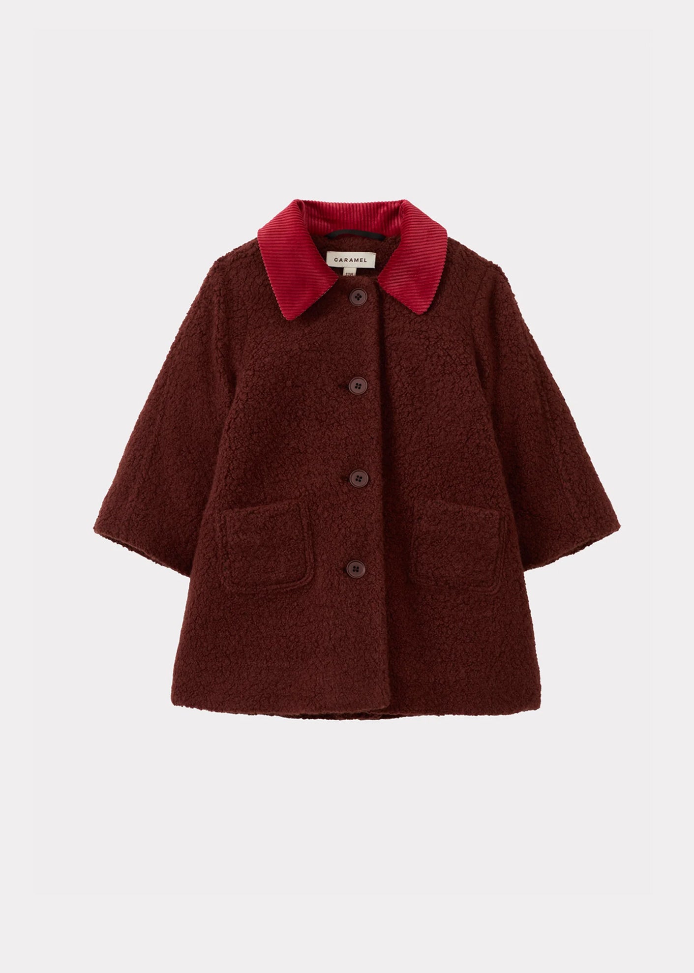 FELIX BABY WOOL COAT - BERRY BROWN