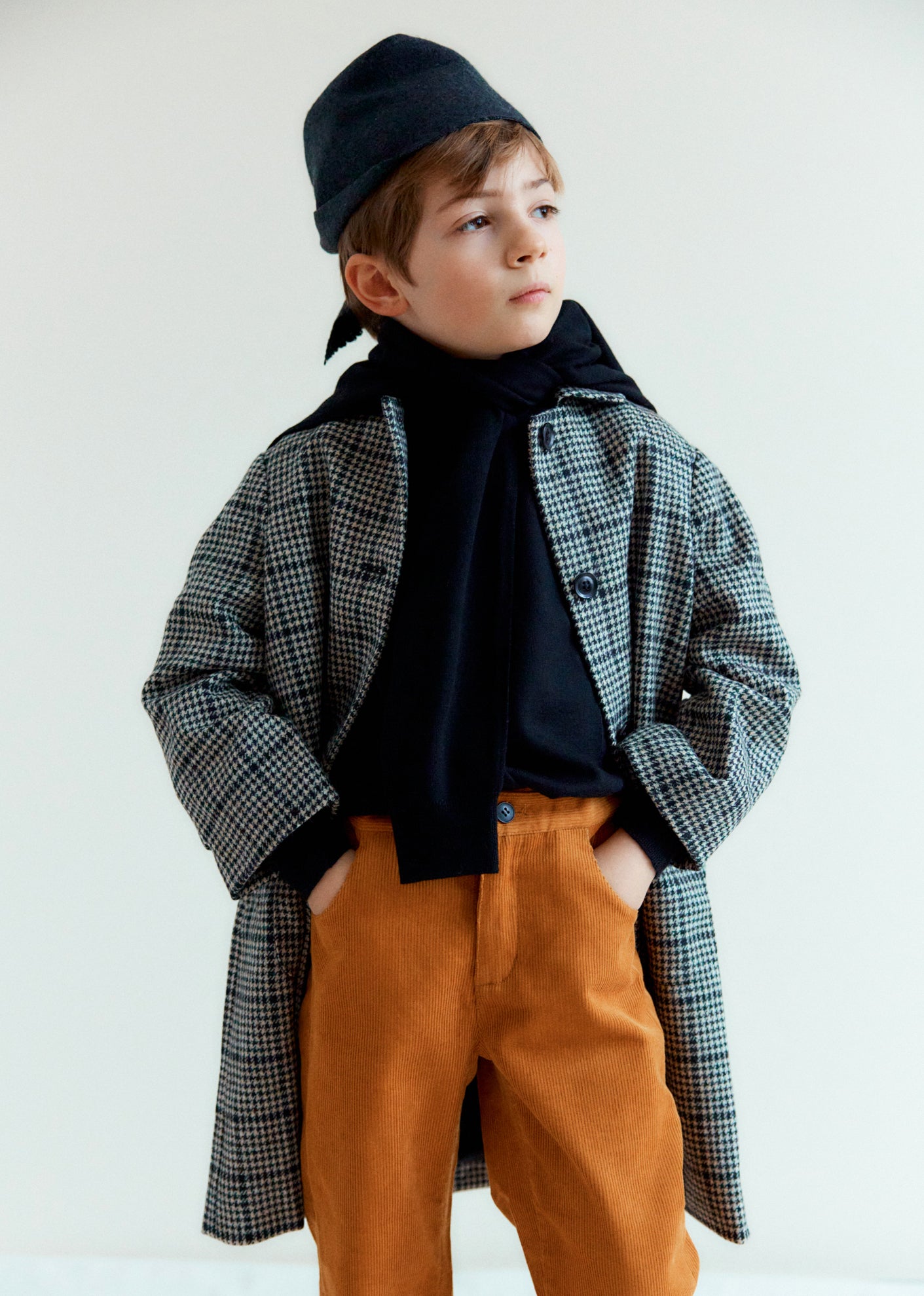 FELIX CHILDREN'S NEW WOOL COAT - HOUNDSTOOTH