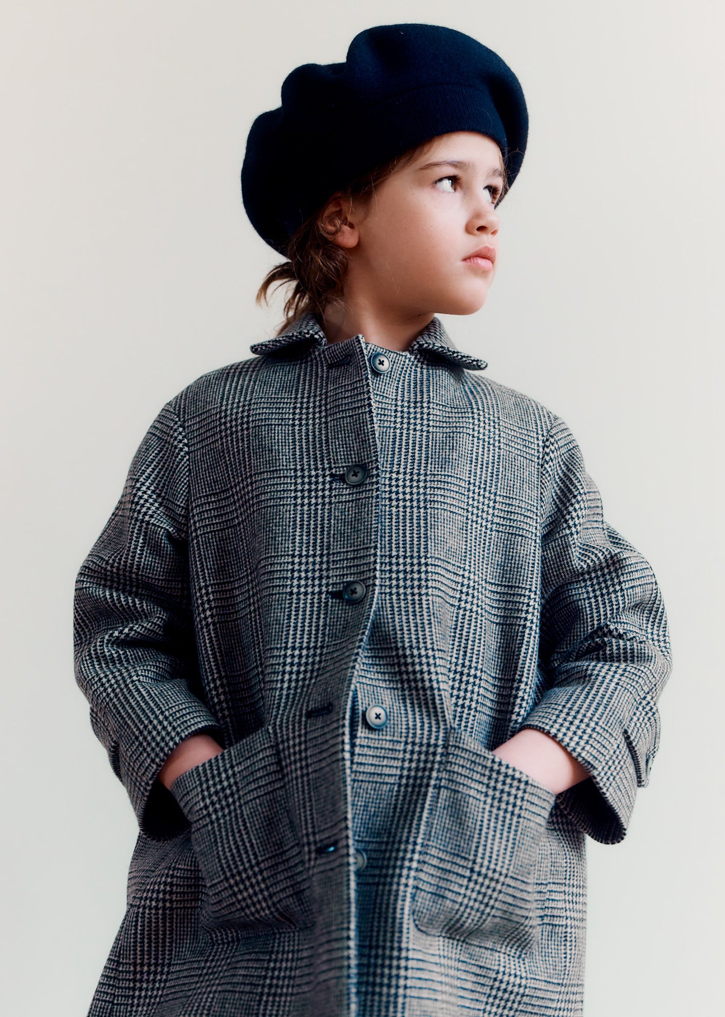 FELIX CHILDREN'S NEW WOOL COAT - HOUNDSTOOTH