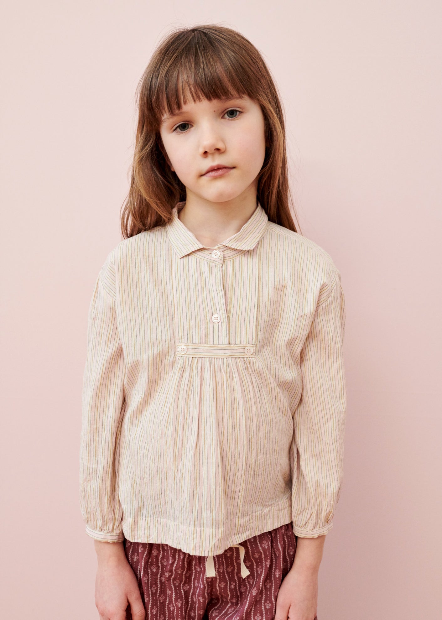 SNOWBERRY SHIRT - SALMON STRIPE