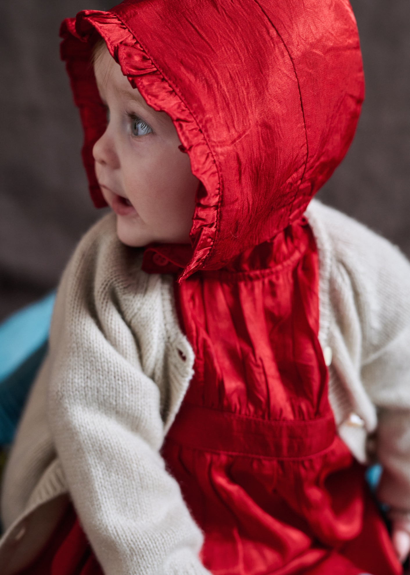 VESTIA BABY GIRL'S DRESS AND BLOOMERS SET - REDCURRANT