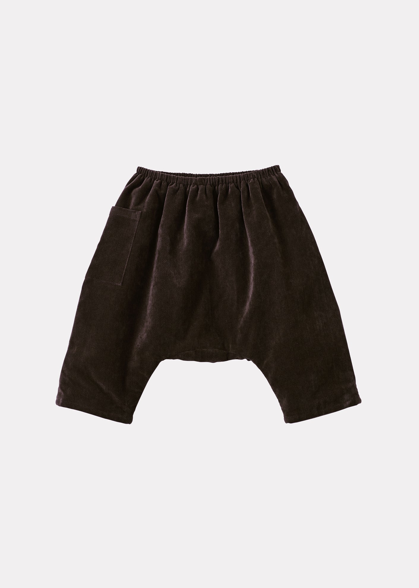 FICUS BABY COTTON VELVET TROUSERS - CHOCOLATE