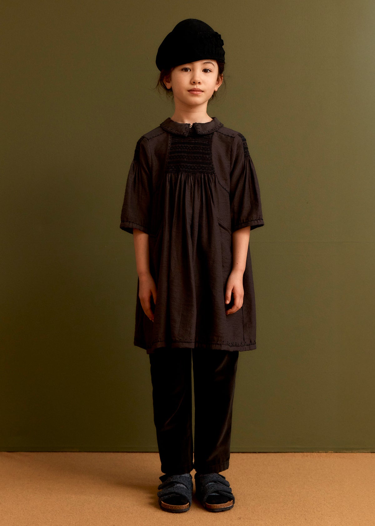 CHESTNUT CHILDREN'S COTTON VELVET TROUSERS - CHOCOLATE