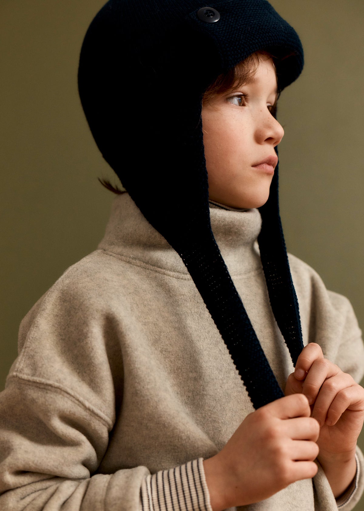 DRUBE CHILDREN'S FLEECE SWEATSHIRT - PALE GREY MELANGE