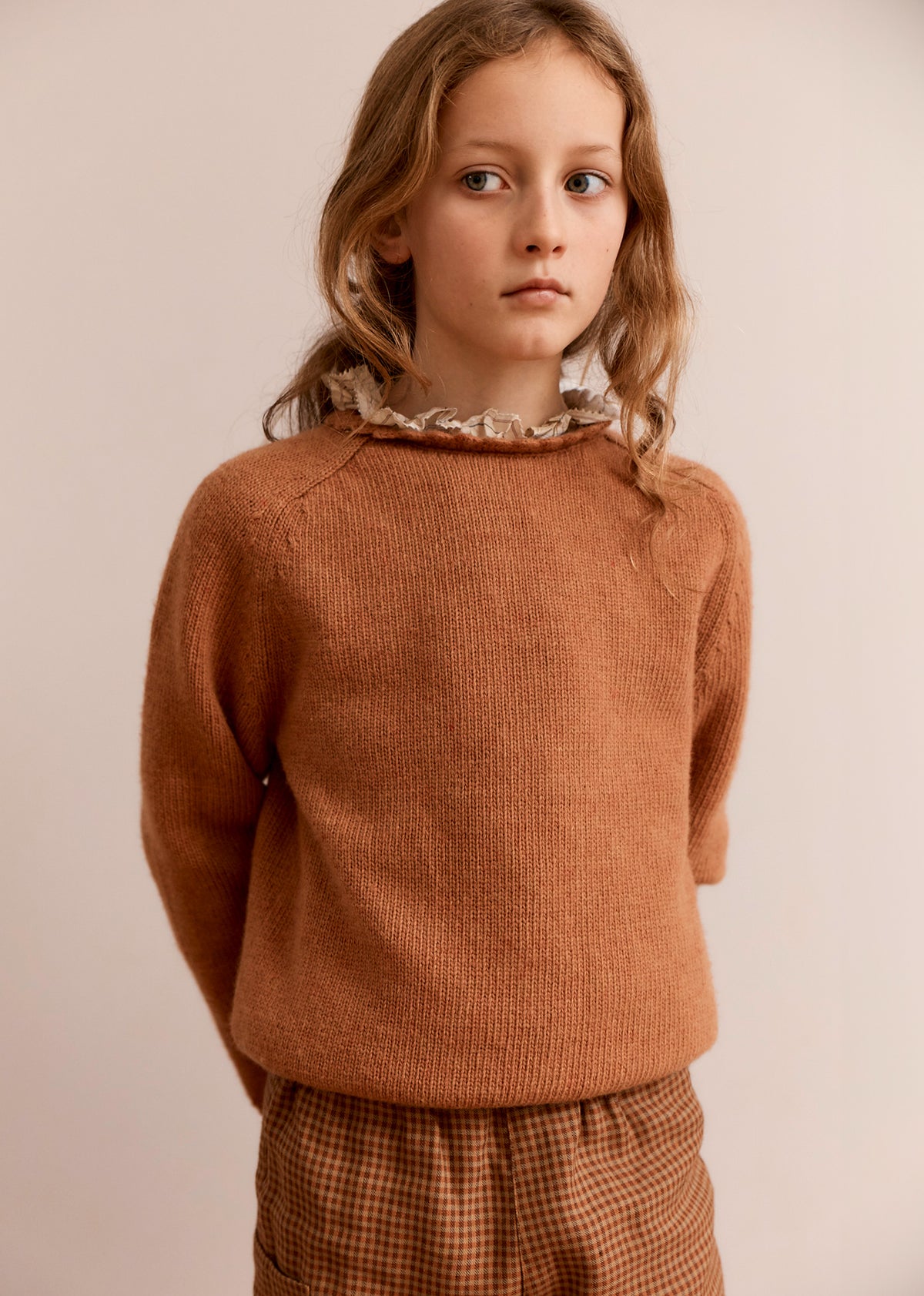 EDITH CHILDREN'S MERINO WOOL JUMPER - APRICOT