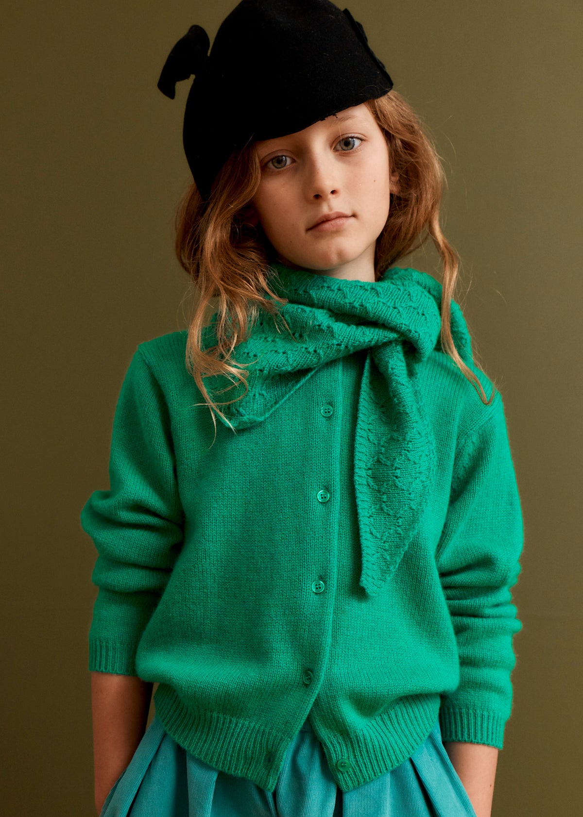 ROSA CHILDREN'S CARDIGAN - TURQUOISE