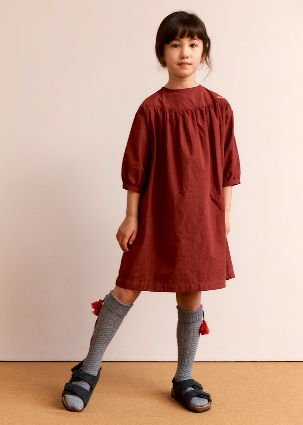 TAYLAN GIRL'S COTTON DRESS - BERRY