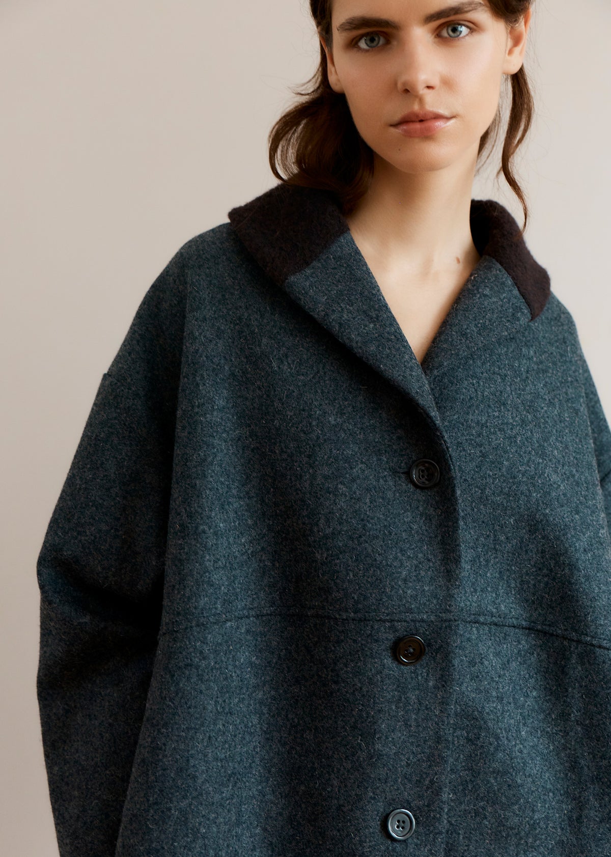 WOMEN'S NEW WOOL OVERSIZED COAT - GREY MELANGE