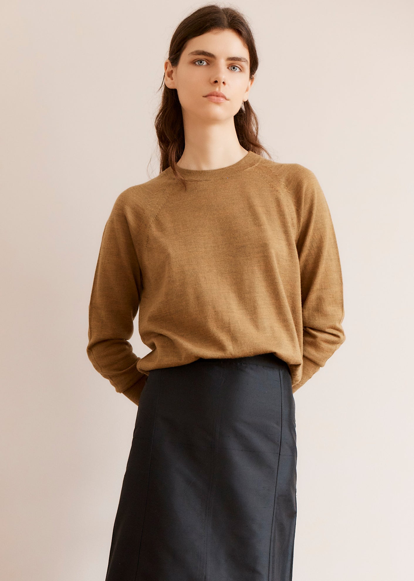 KEIRA WOMEN'S MERINO WOOL JUMPER - OCHRE
