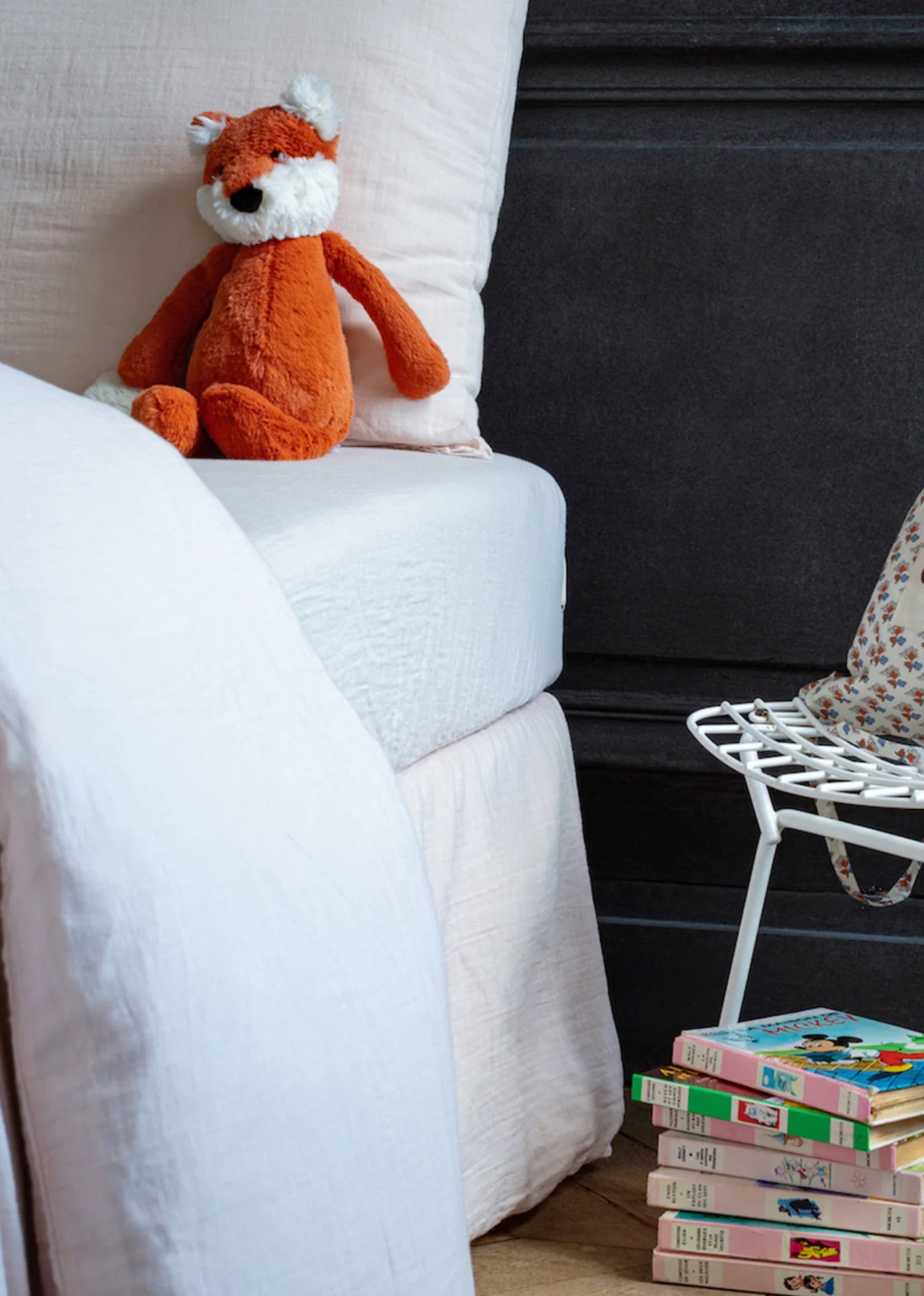 FITTED SHEET 90 X 200 -MERCI - BLANC DE MEUDON