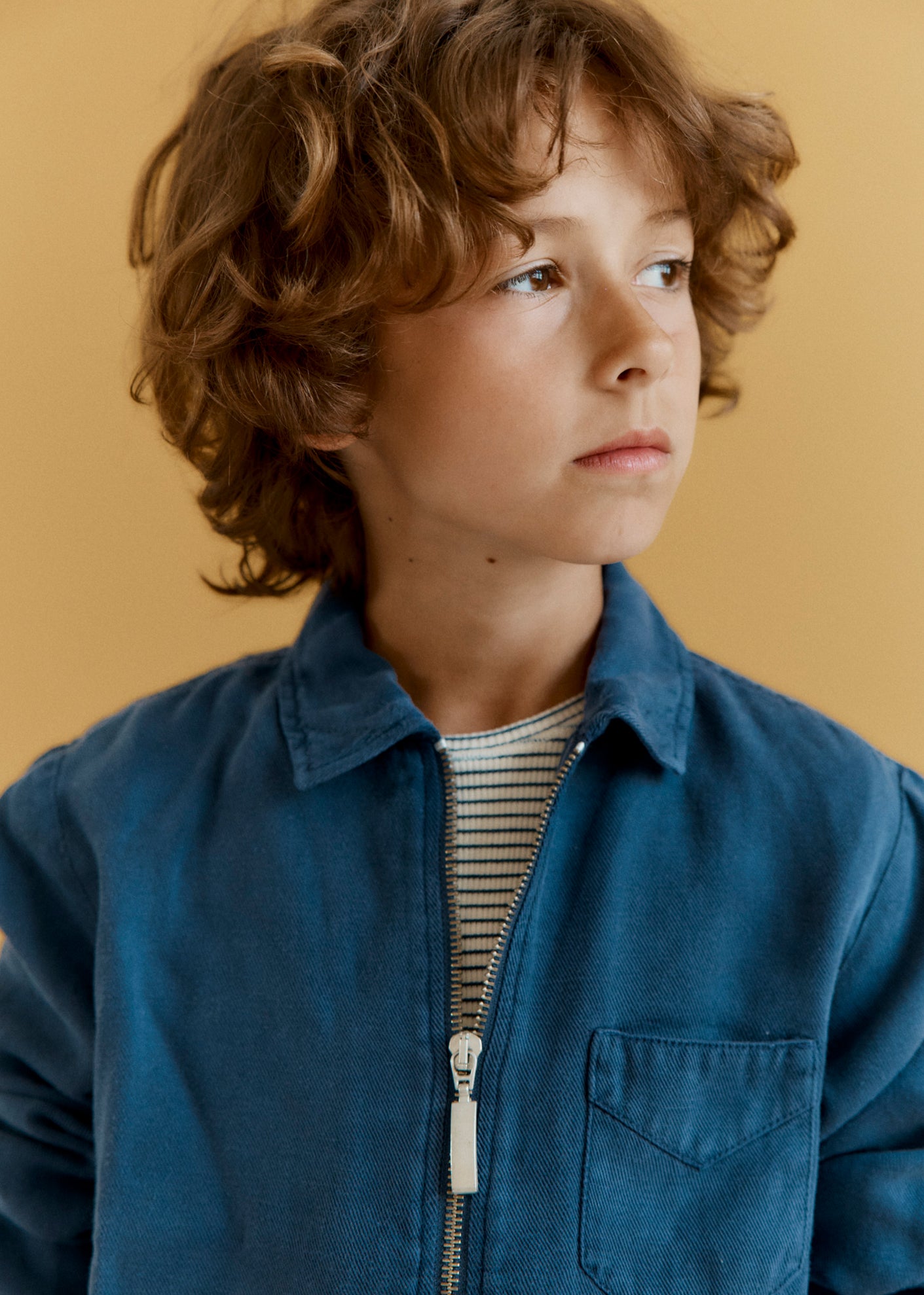 MAGNUS CHILDREN'S LYOCEL LINEN BOMBER JACKET - NAVY