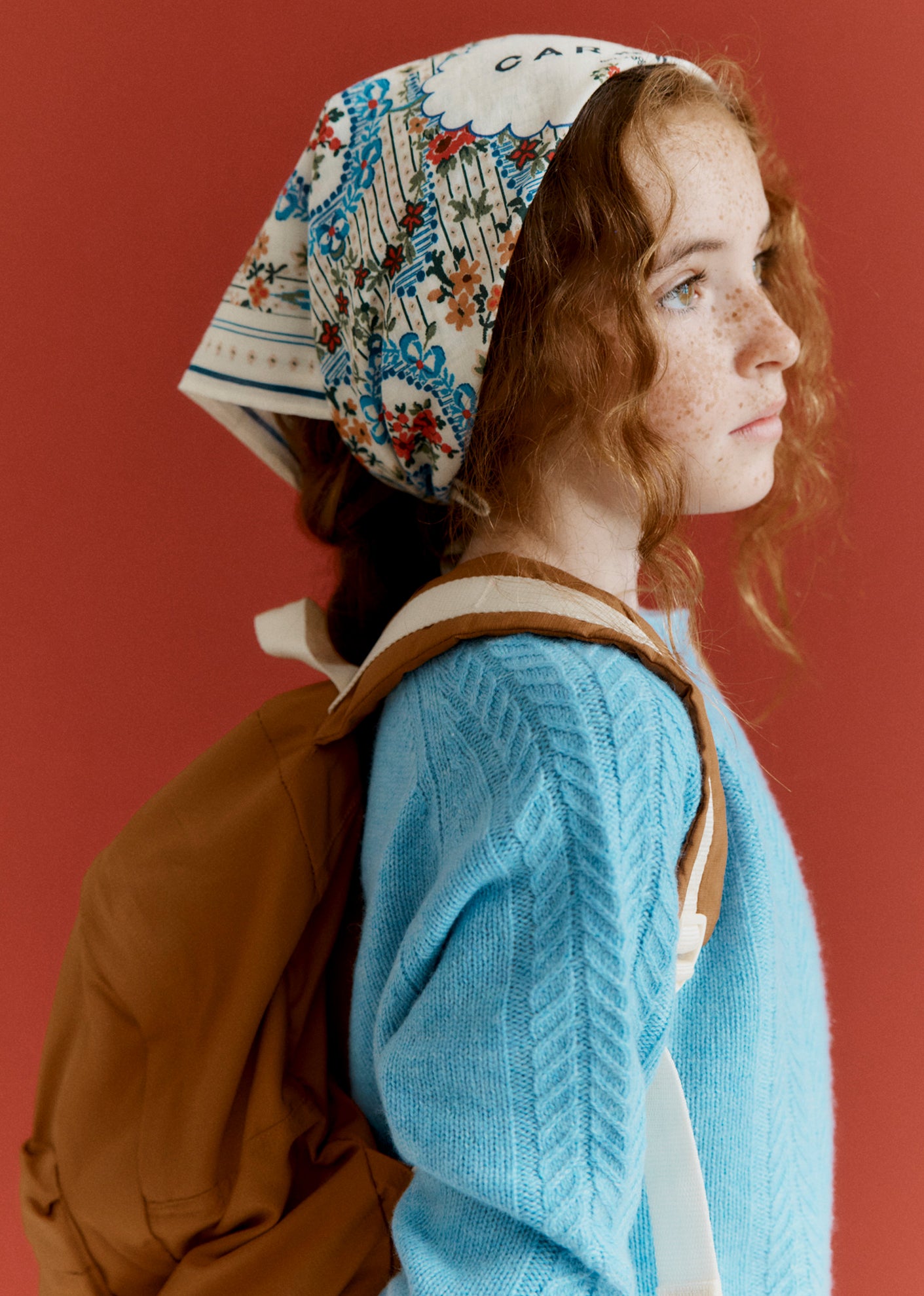 ELLIE COTTON SCARF - FLORAL LACE ECRU PRINT