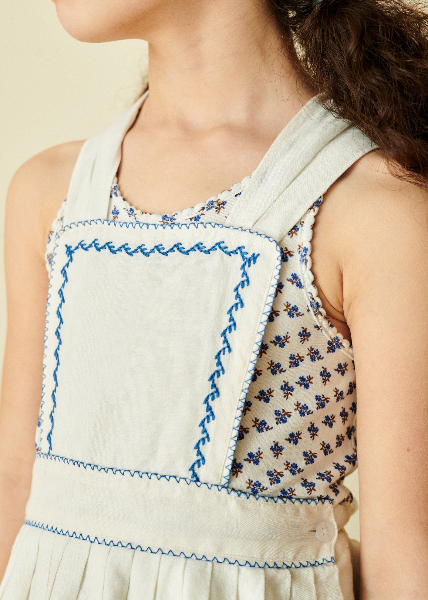 PEPPERMINT GIRL'S LINEN DRESS - WHITE