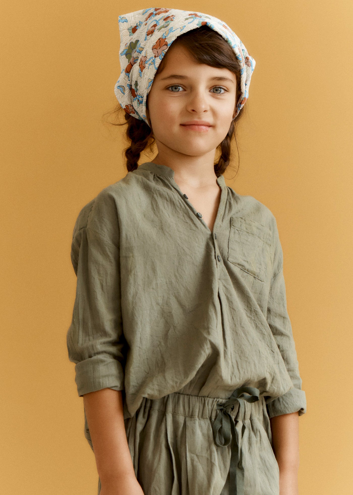 ADONIS CHILDREN'S COTTON SHIRT - KHAKI