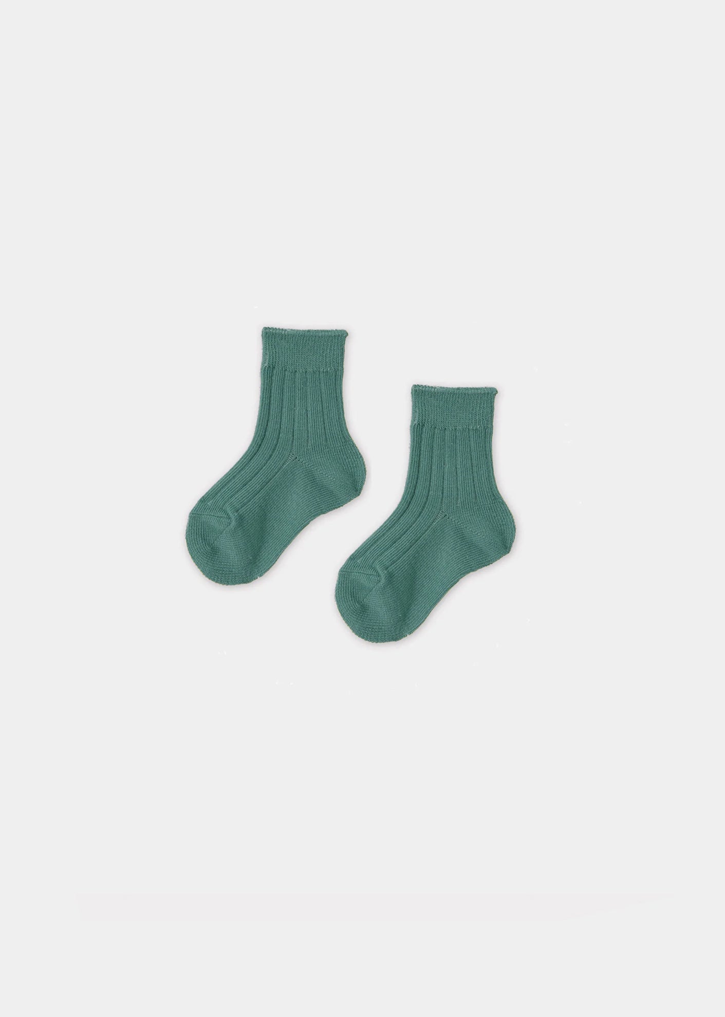 BABY RIB ANKLE COTTON SOCKS - PETROL CLAIR