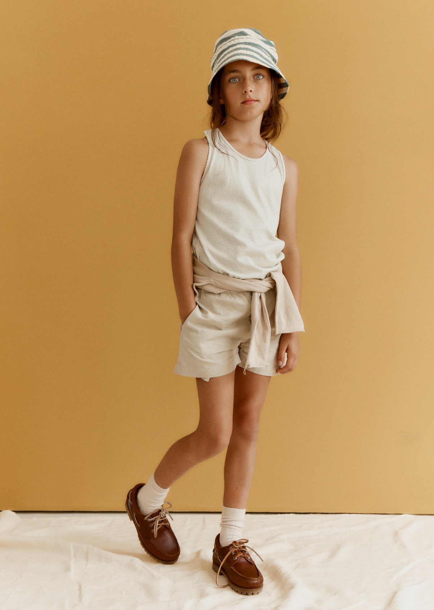 CASSIA CHILDREN'S VEST TOP - DITSY GEO PRINT