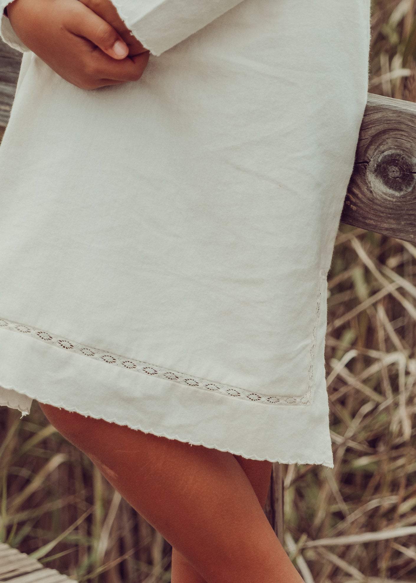 FLORA GIRL'S COTTON DRESS - ECRU