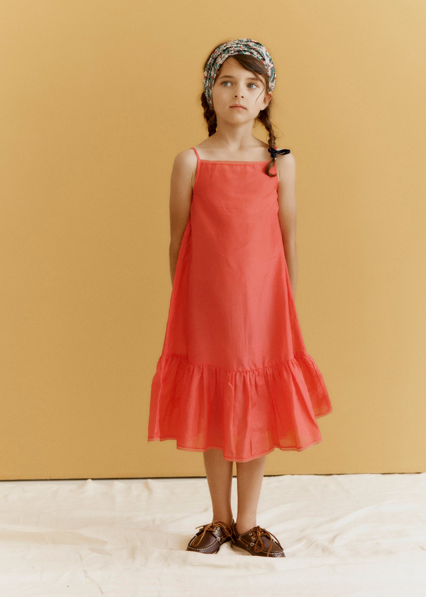 GRAPE GIRL'S SILK SLIP DRESS - POPPY