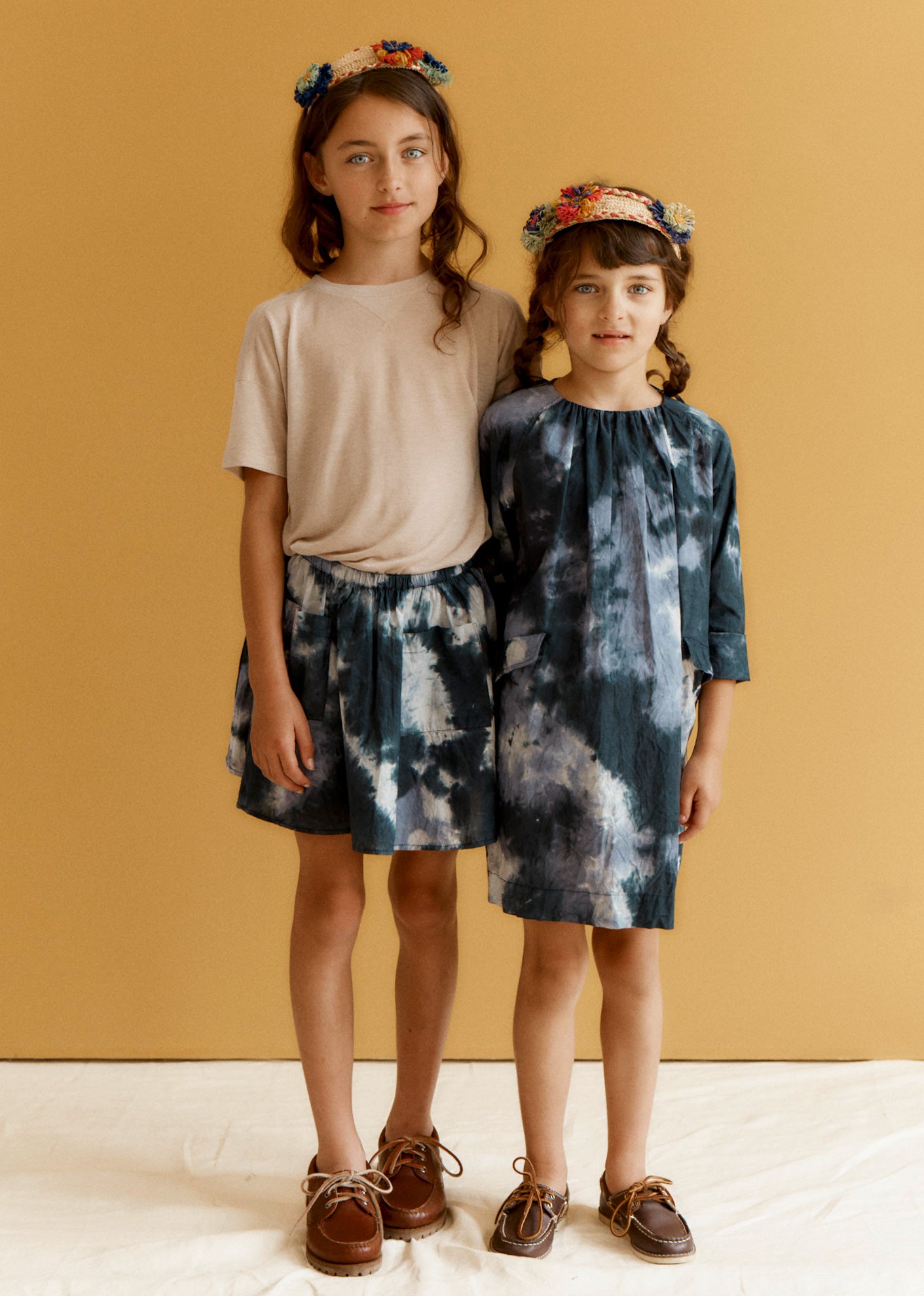 MALIKA GIRL'S DRESS - CHARCOAL TIE-DYE