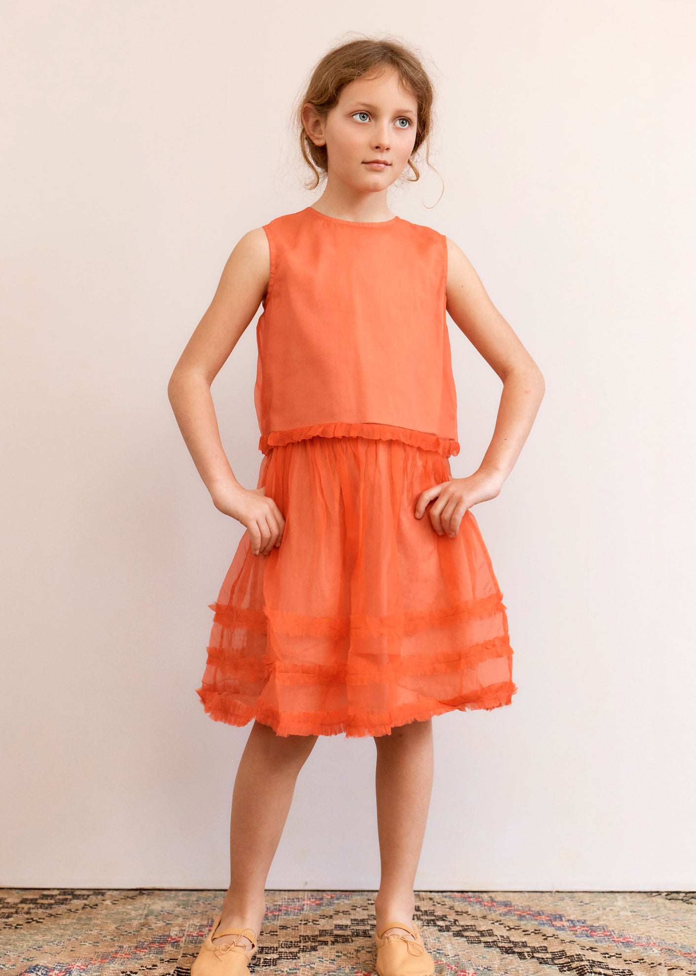 HALTON GIRL'S SILK TUTU SKIRT - FIRECRACKER