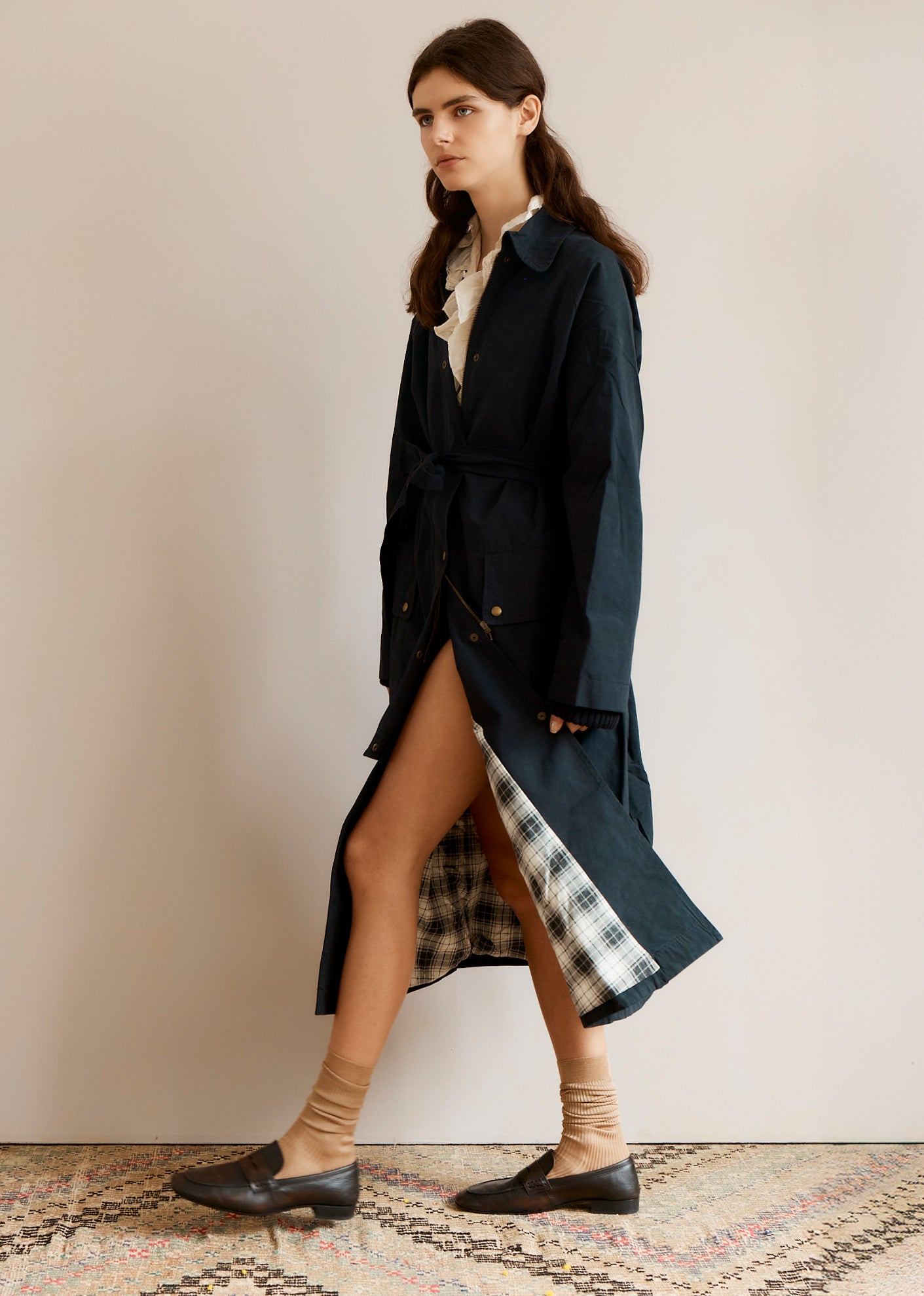 WOMAN OVERSIZED MAC COAT - DARK NAVY