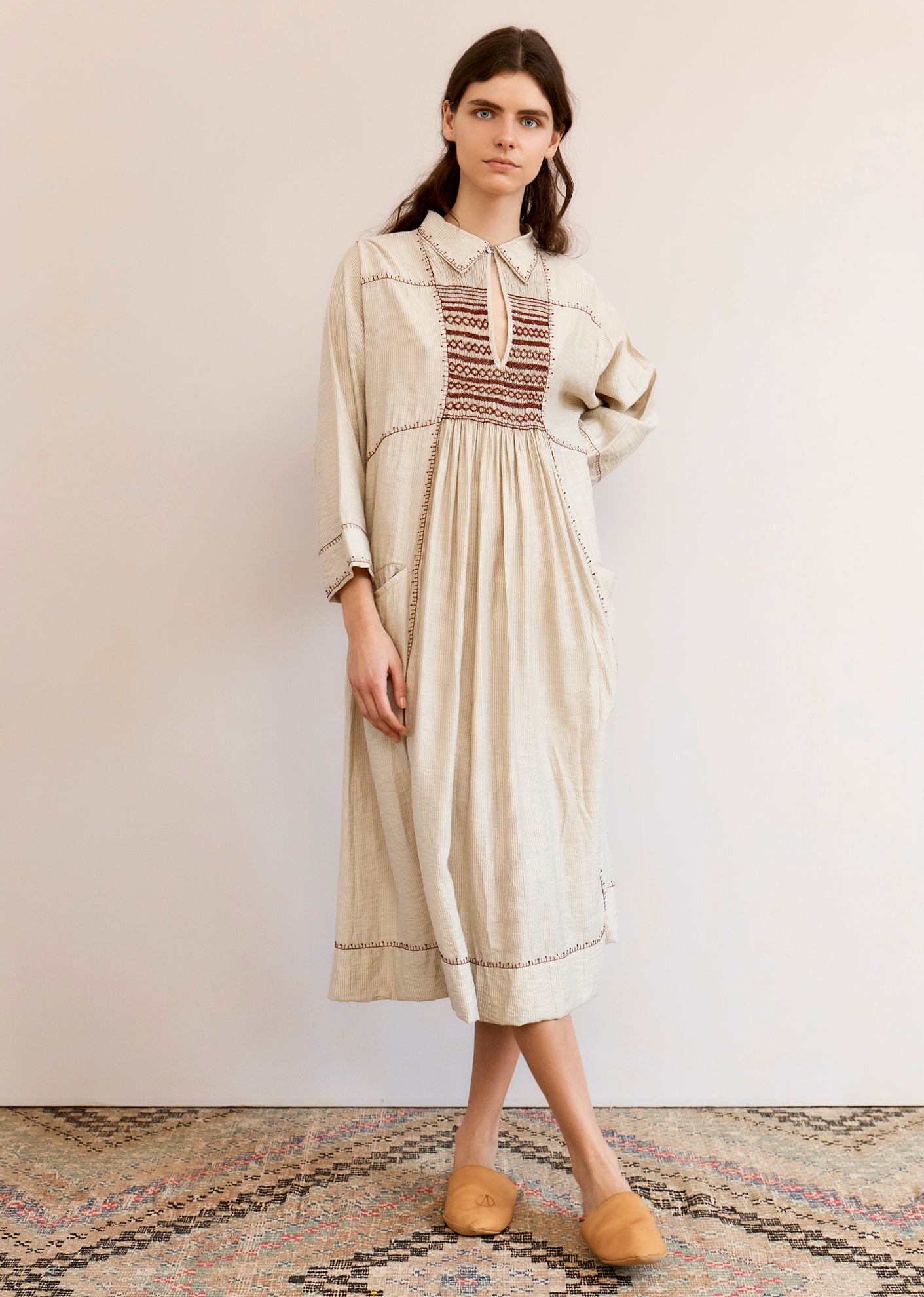 MARS WOMEN'S DRESS - ECRU STRIPE