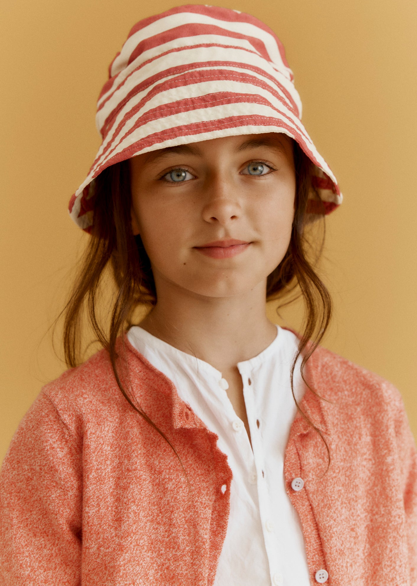 ROMILLY CHILDREN'S COTTON CARDIGAN - TOMATO MELANGE