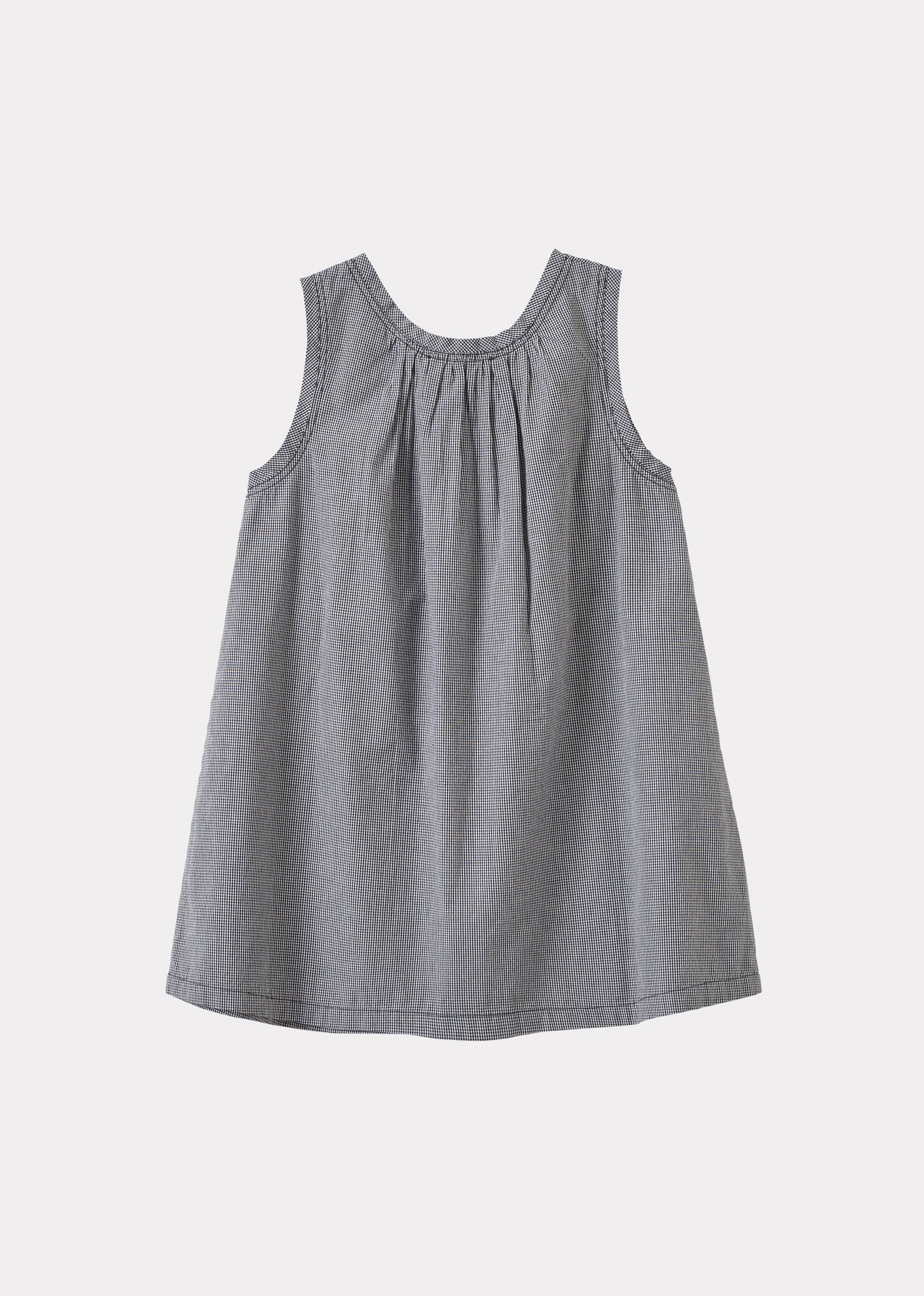 CICELY GIRL'S COTTON DRESS - BLACK MICRO CHECK