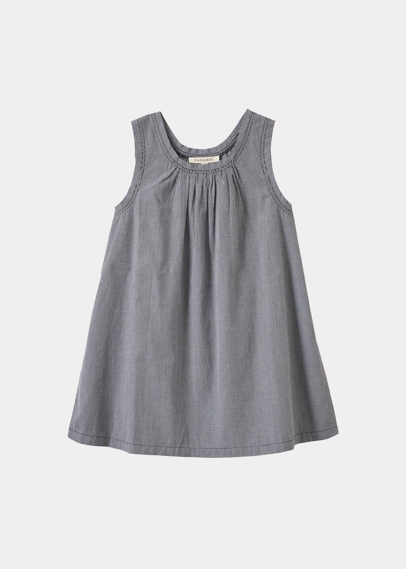 CICELY GIRL'S COTTON DRESS - BLACK MICRO CHECK