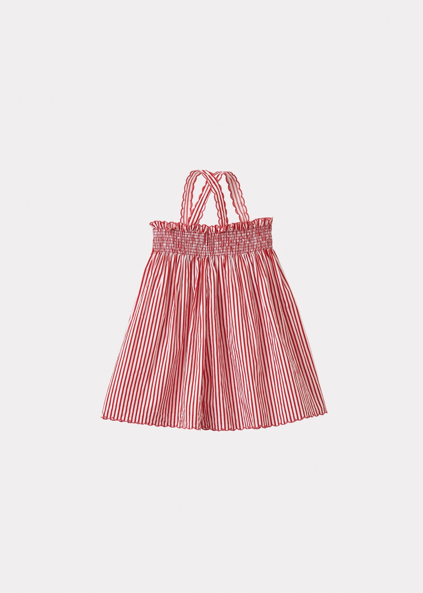 CHERVIL BABY COTTON SUN DRESS - RED STRIPE