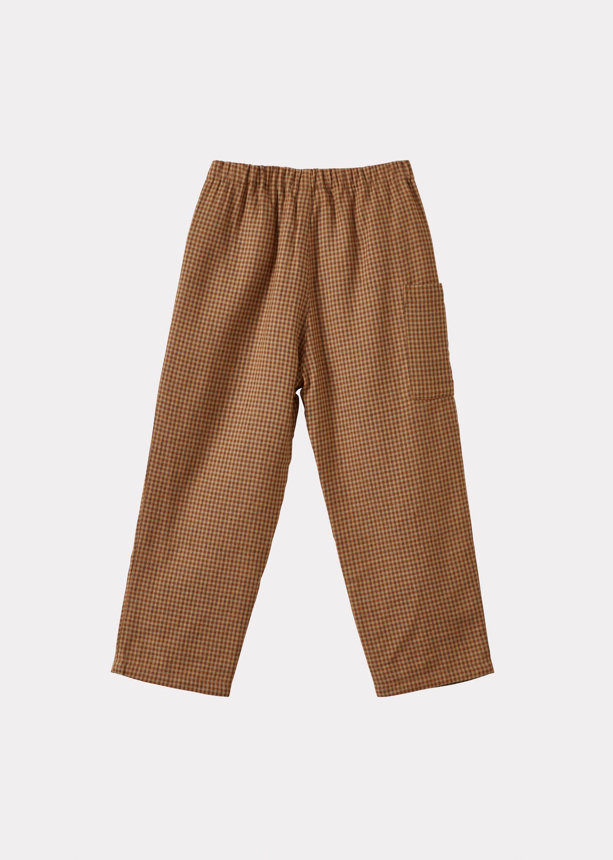 CHESTNUT CHILDREN'S LINEN TROUSERS - RUST PLAID